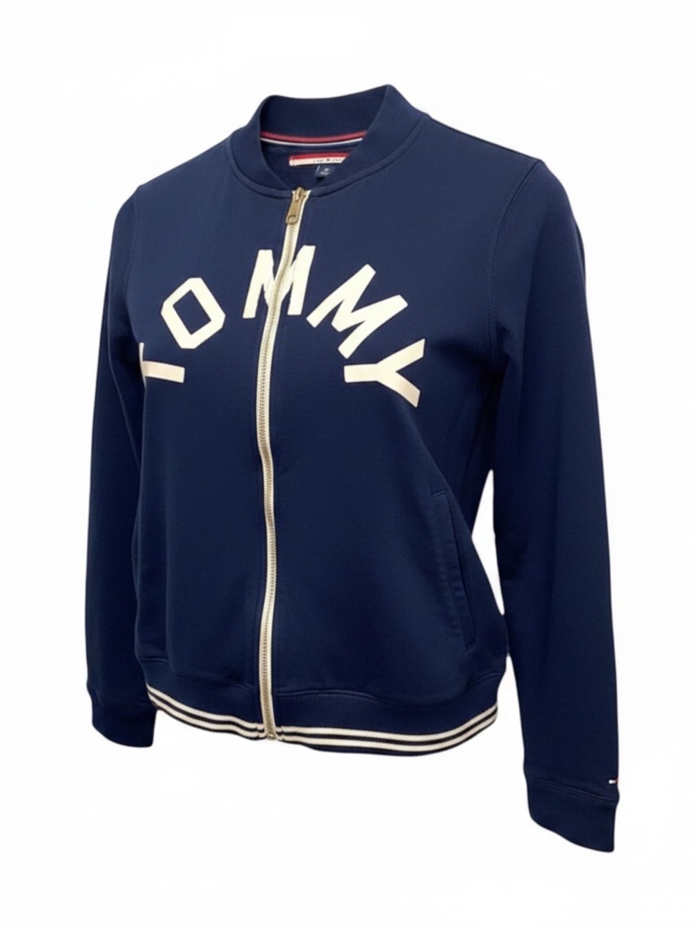 Tommy Hilfiger Zip Up Track Jacket Navy Logo | Retro Athletic | Size S
